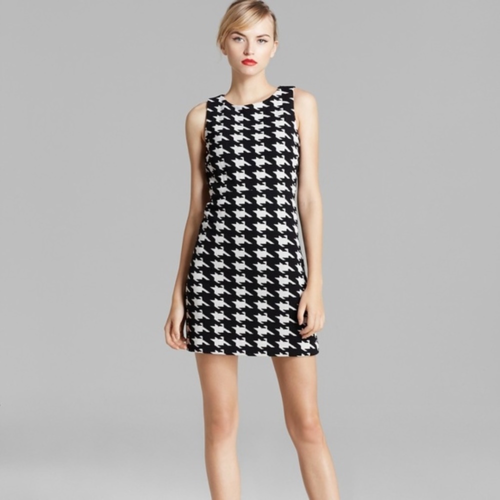 Alice + Olivia Everleigh Houndstooth Dress Sz 0 - Picture 1 of 7